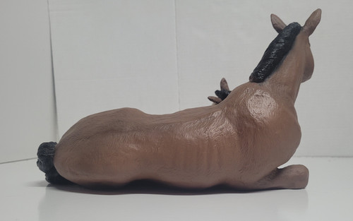 Resin Horse Figure - Mare and Foal - Brown and White