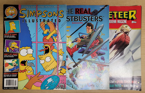 3 Movie and TV Related Magazines From the Early 1990s Simpsons, Rocketeer
