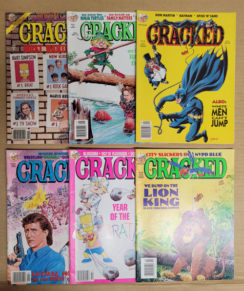 6 Cracked Magazines From The 1990s G/VG Readers