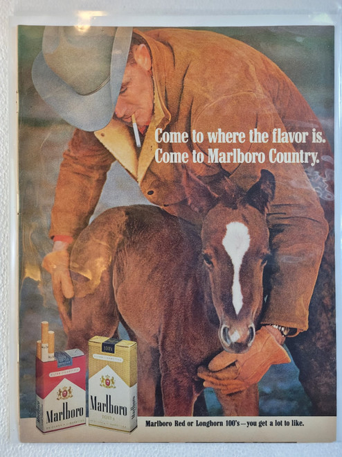 1968 Marlboro: Come to Where the Flavor Is Vintage Print Ad - Life Magazine 8/2/68