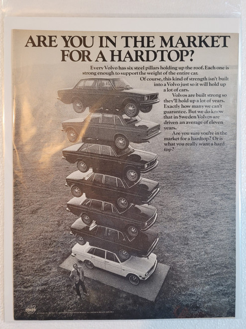 1971 VOLVO: ARE YOU IN THE MARKET FOR A HARDTOP Print Ad - Life 1/22/71
