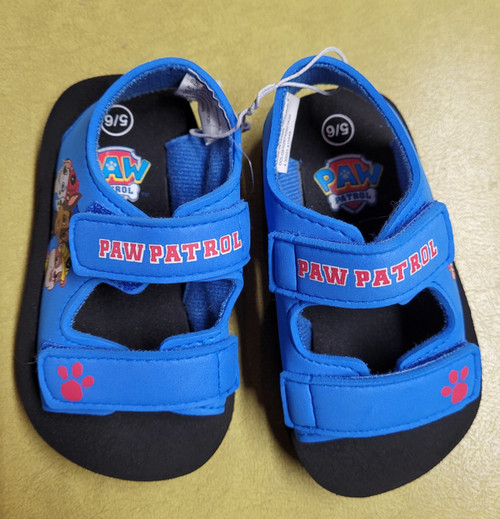 Paw Patrol Toddler Blue Sandals - 2 Adjustable Straps - Size: S (5-6) - NEW!