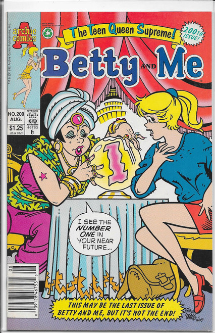 BETTY AND ME #200 August 1992 First Printing