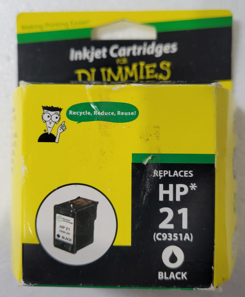 Inkjet Cartridges For Dummies Replacement for HP 21Black (C9351A) New in package