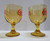 Pair of Vintage Coca-Cola Goblets Red Print on Amber Glass