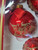 Vintage Set of 4 VICTORIA'S COLLECTION GLASS CHRISTMAS ORNAMENTS - RED AND GOLD