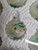 Vintage Set of 6 Hand Decorated Glass Ornaments - Christmas Trimmeries - Small ~
