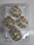 4 Pack of Clear and Frosted Glass C & D Christmas Ornaments with Gold accents