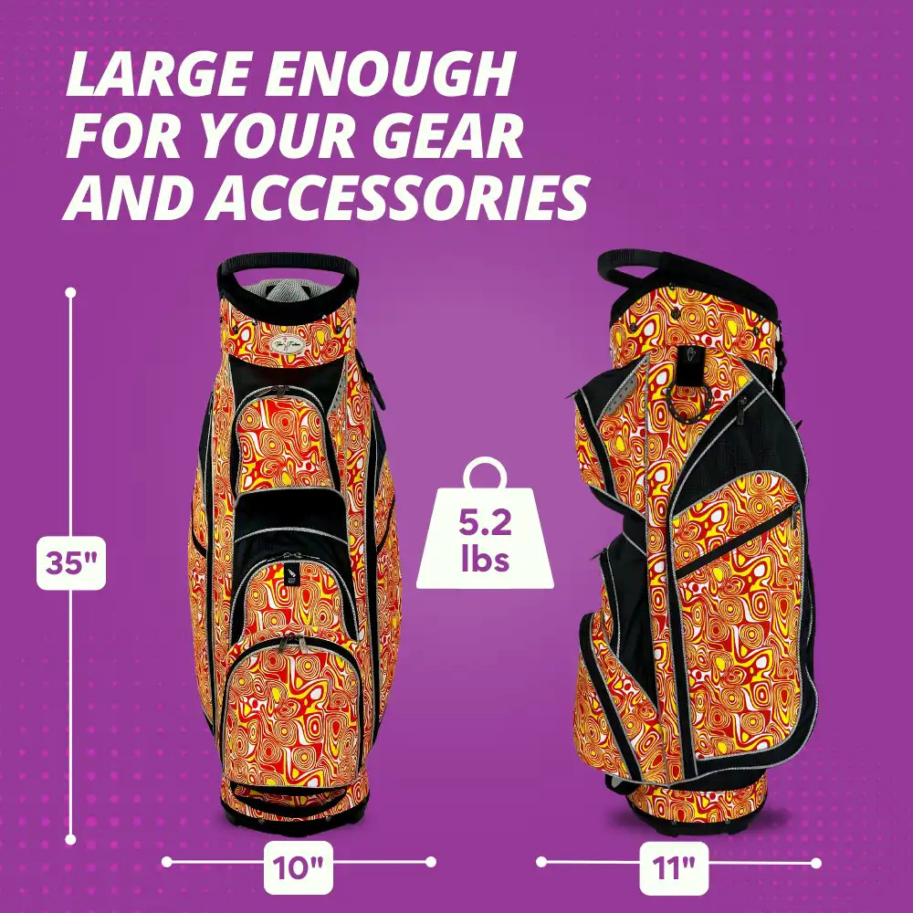 Women's 14-Way Golf Cart Bag | Orange Lava | Taboo Fashions
