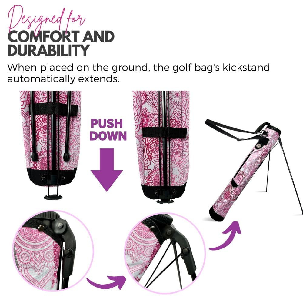 Sunday Golf Bag | Lightweight, Pink Mandala | Taboo Fashions