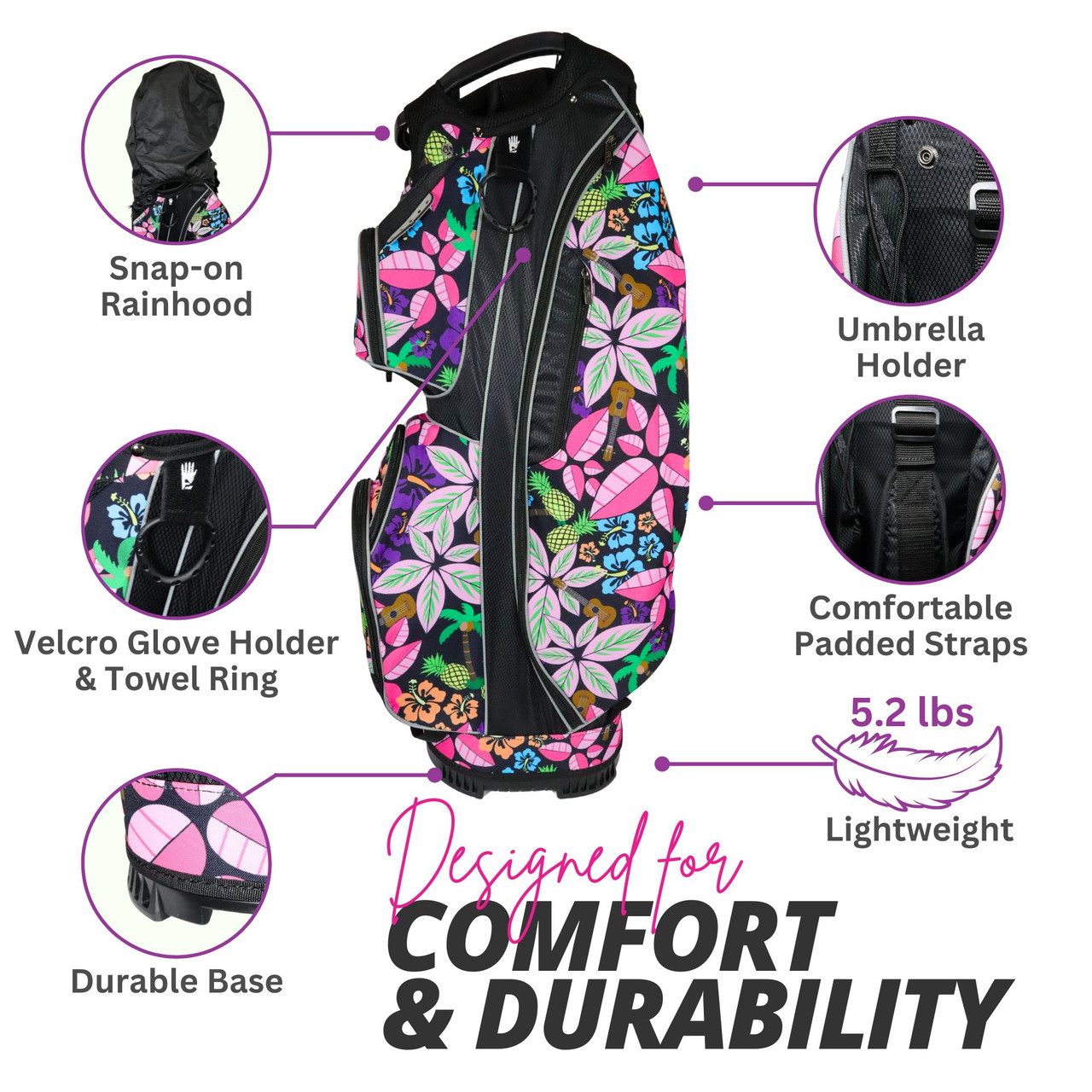 Womens Resort Golf Bag | 14-Way, Tropical Paradise | Taboo Fashions