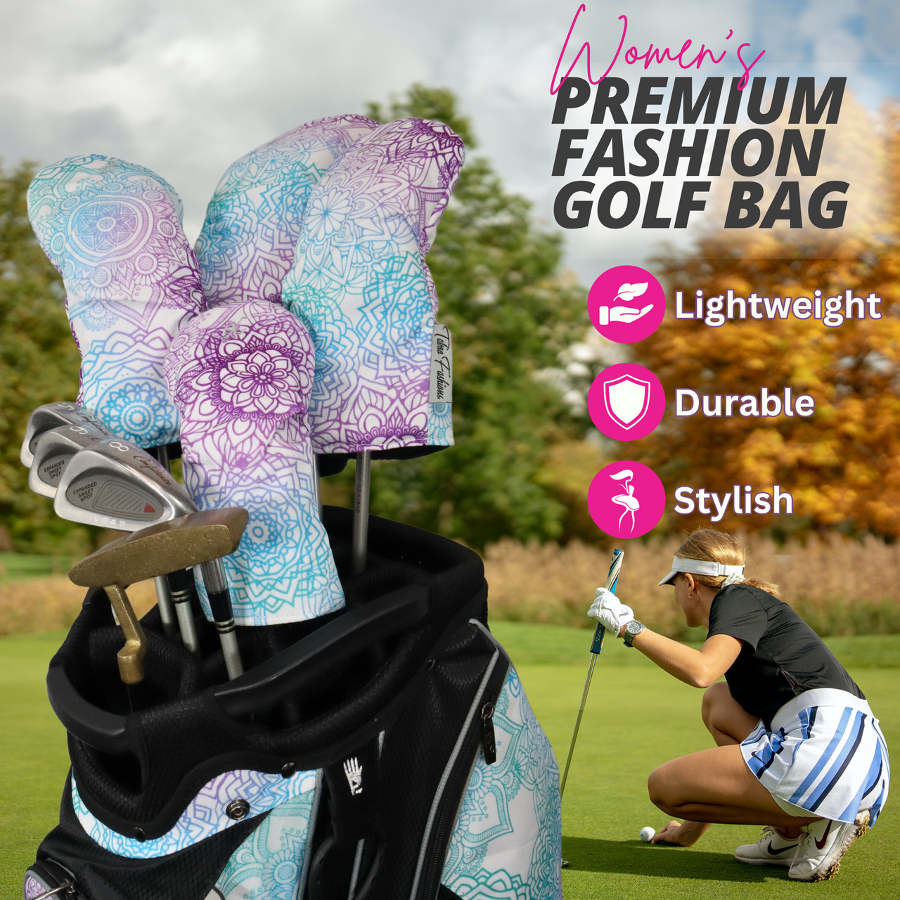Womens Resort Golf Bag | 14-Way, Mandala Dreams | Taboo Fashions