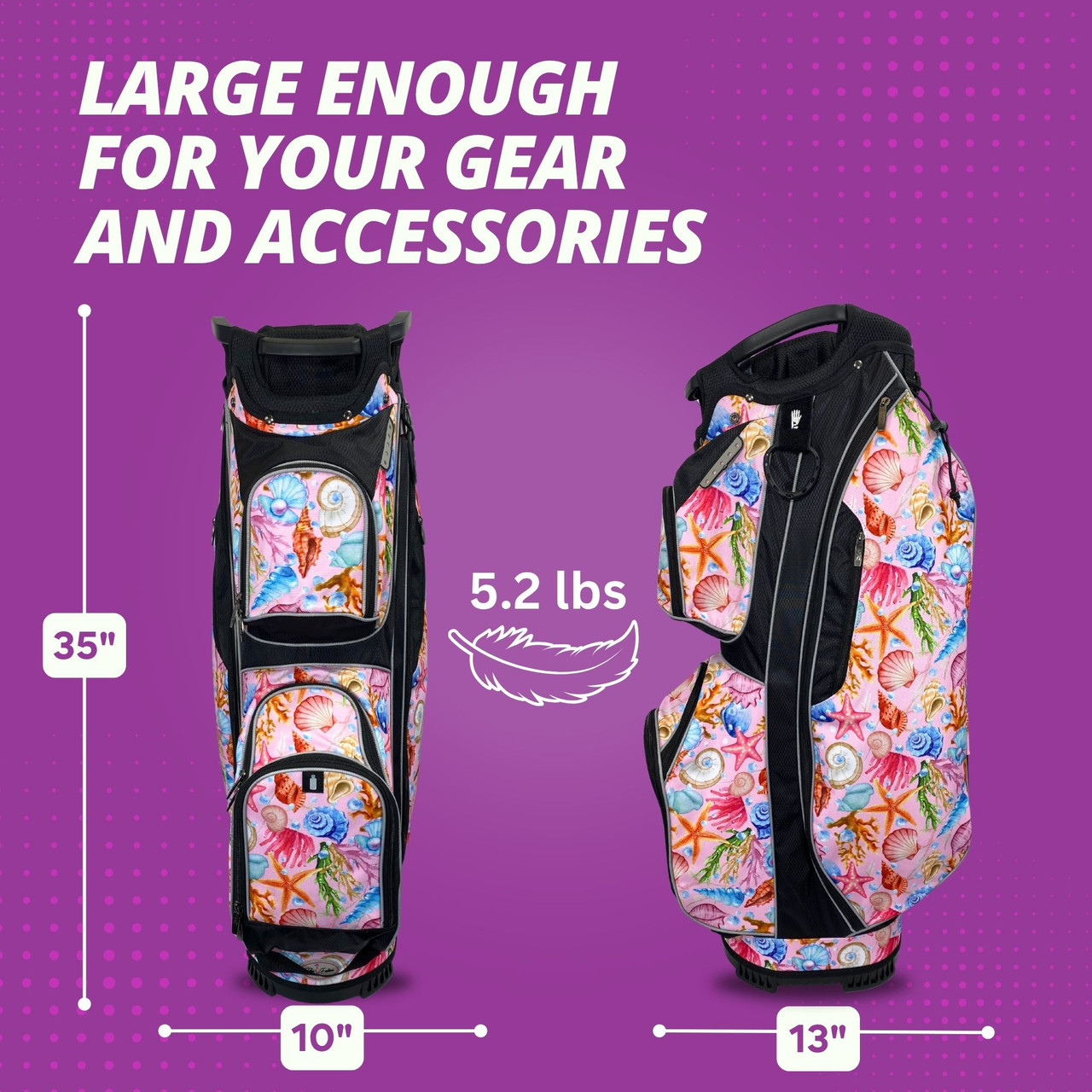 Womens Resort Golf Bag | 14-Way, Pink Shellbound | Taboo Fashions