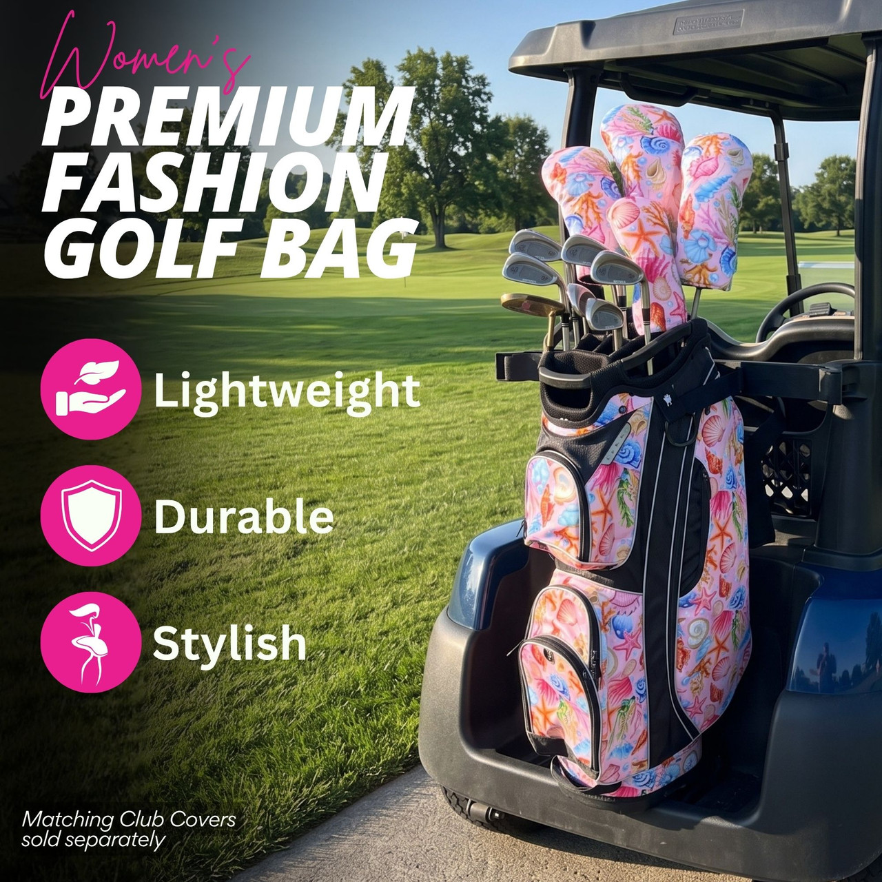 Womens Resort Golf Bag | 14-Way, Pink Shellbound | Taboo Fashions