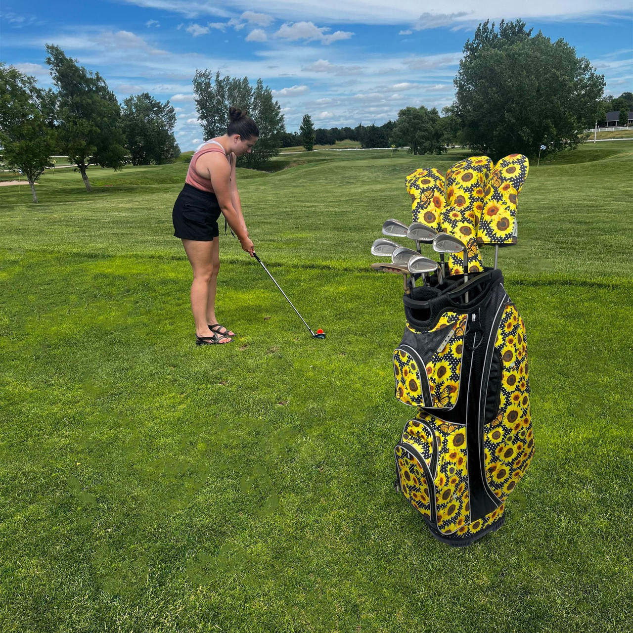 Womens Resort Golf Bag | 14-Way, Sunflower Symphony | Taboo Fashions
