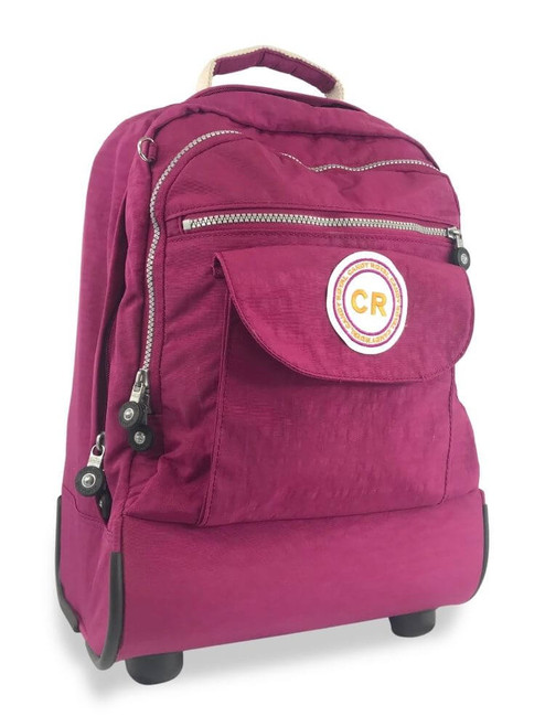 15" rolling backpack tile purple is easy carry large wheeled backpack is your kid's new go-to school and travel bag.