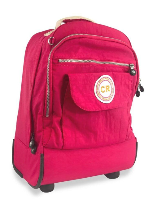 15" rolling backpack breezy pink is easy carry large wheeled backpack is your kid's new go-to school and travel bag.					