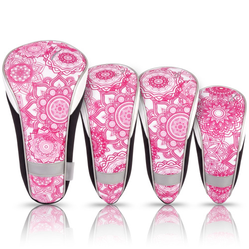 Pink Mandala 4-Pack Golf Head Covers for Women