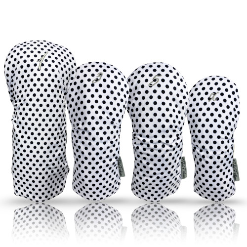 Black Tie Polka Dot 4-Pack Golf Club Head Covers for Women