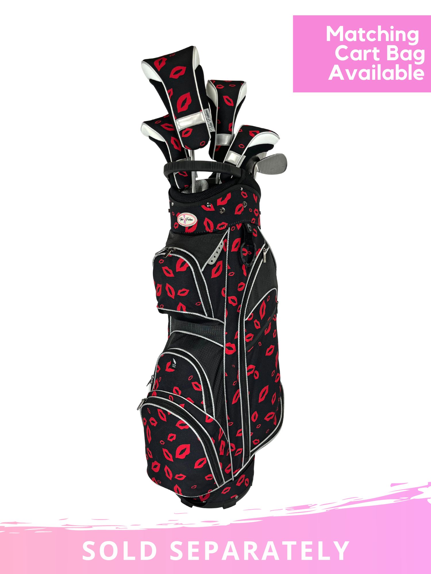 Womens Designer Golf Club Covers 4 Pack - Taboo Fashions Numbered Head Covers for Driver Woods & Hybrid - Weather/Moisture Resistant Protection