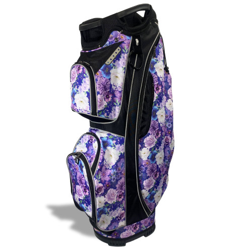 Womens Resort Golf Bag | 14-Way, Purple Petals | Taboo Fashions