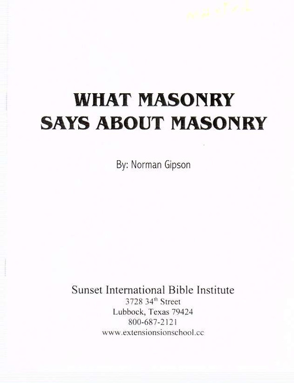 What Masonry Says About Masonry