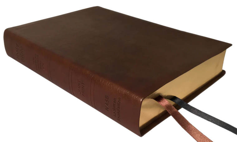 NASB Bible 2020 Edition, Giant Print Brown Leathertex - Indexed