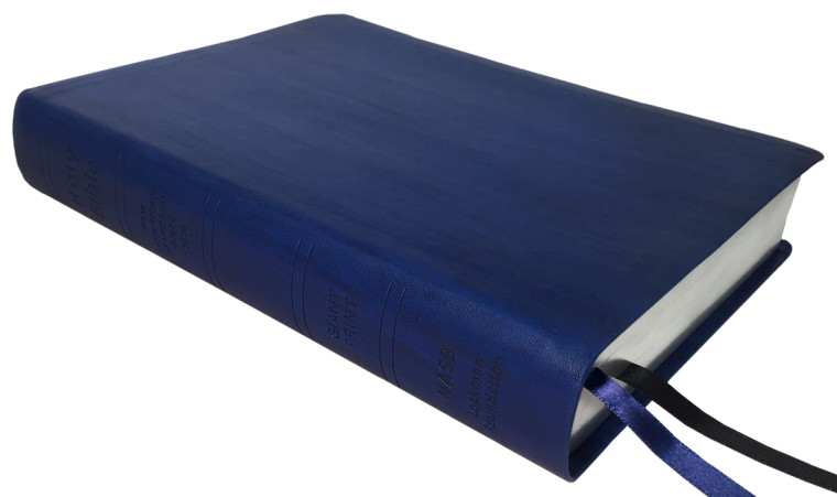 NASB Bible 2020 Edition, Giant Print Blue Leathertex - Indexed