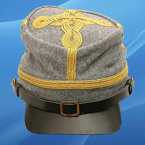 Union and Confederate general's kepi for historical reenactment uniforms.