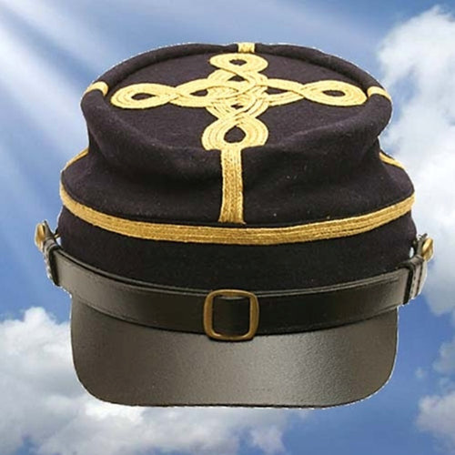 Colonel officer kepi civil war hat blue wool gilt braid detail