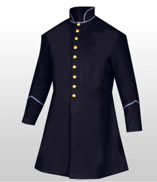 civil war frock coat dark blue wool enlisted uniform coat