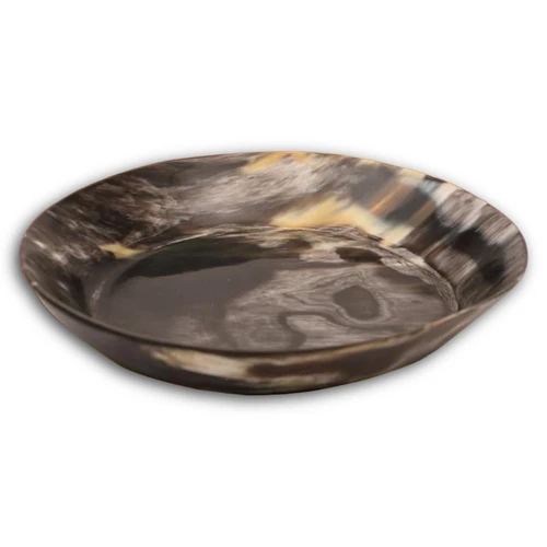 Round Horn Plate made from natural horn