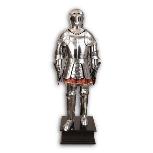 Augsburg Suit of Armor with wooden display base.