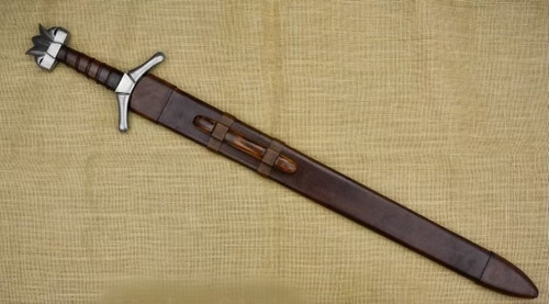 Swedish sword blunt edge with steel hilt and wooden grip