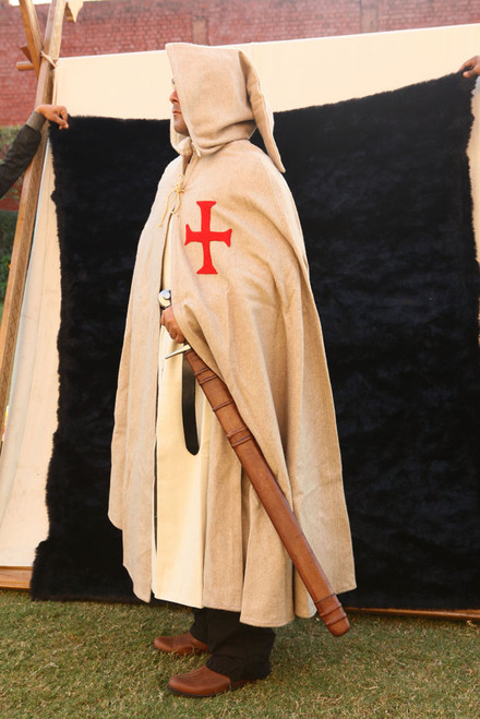 crusader cloak white wool medieval cloak for crusader uniform