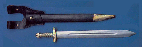 Confederate Foot Artillery sword with star pommel and brass CS guard for Civil War display.