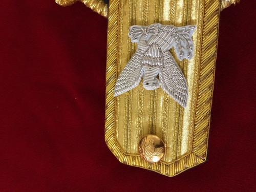 Military rank insignia for epaulettes shoulder embroidered pair
