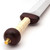 Maintz Pattern Roman Gladius has high carbon steel blade, wasp waist, long point, bone grip, scabbard with ornate brass