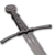Agincourt sword featuring extra-wide tang construction.