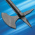 Single headed medieval axe with rear spike.