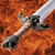 Fantasy sword scabbard with faux fur