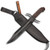 Black blade Bowie knife crafted from 1075 high carbon steel.