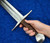 knight sword with ring scabbard leather wrapped grip