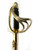 French Napoleon Dragoon sword with brass cavalry hilt and leather scabbard for historical display.
