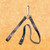 Sword hanger with brass belt clip and leather suspension straps.