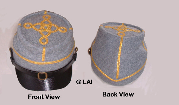 Civil War Captain Officer Kepi with gilt braid and leather visor.