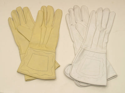 cream leather gauntlets, long cuff civil war confederate gloves