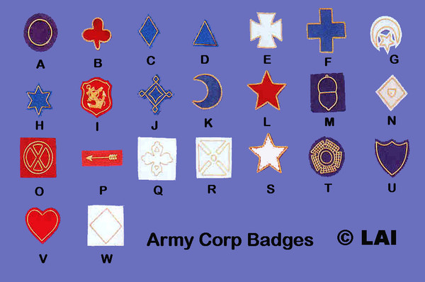 Army Corps Badges Civil War reproduction army corp badges for Union uniforms