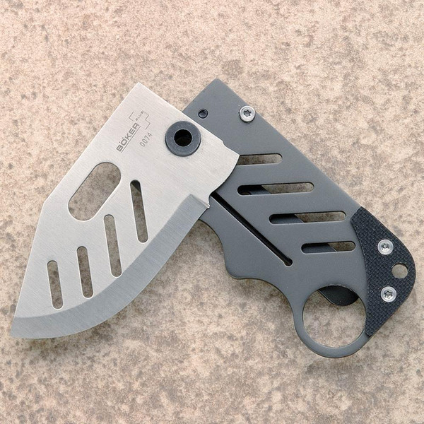 Boker Plus Credit Card Knife with slim folding design and aluminum handle.