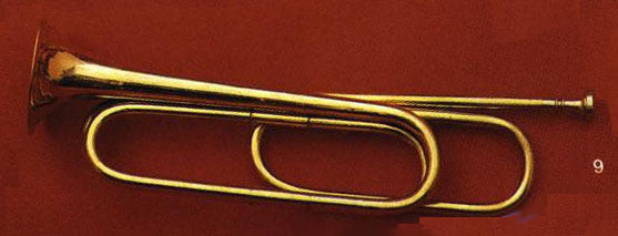 M1879 Trumpet for Mounted Troops made from solid brass with detachable C crook.